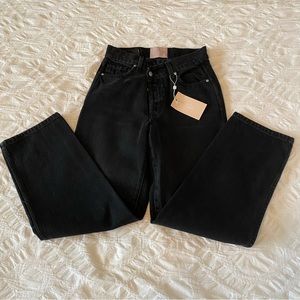 Revice synched waist straight leg black jeans